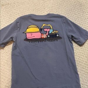 Vineyard Vines Kids Blue T-Shirt with Construction Design